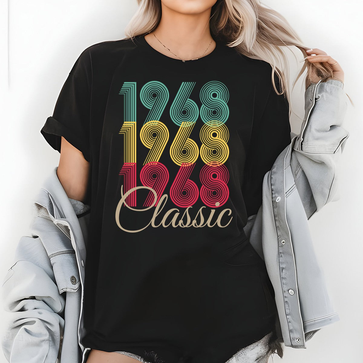 Vintage 1968 Classic T-Shirt – Retro Birthday Shirt, Vintage 1959 Gift for Men and Women 