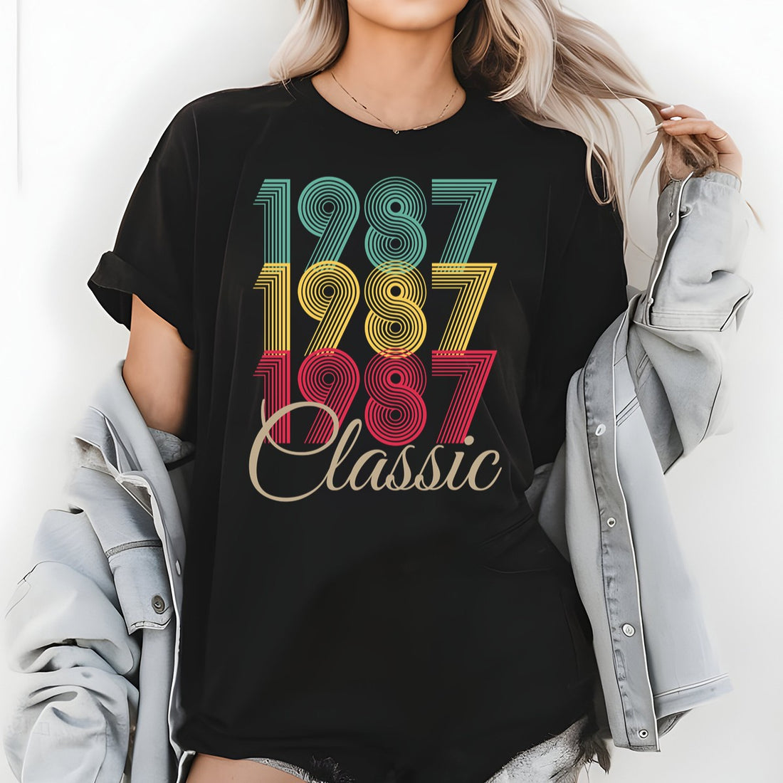 Vintage 1987 Classic T-Shirt – Retro Birthday Shirt, Vintage 1959 Gift for Men and Women 