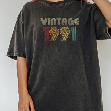 Vintage 1991 T-Shirt – Retro 1980 Birthday Shirt, Classic 80s Style Gift Tee 