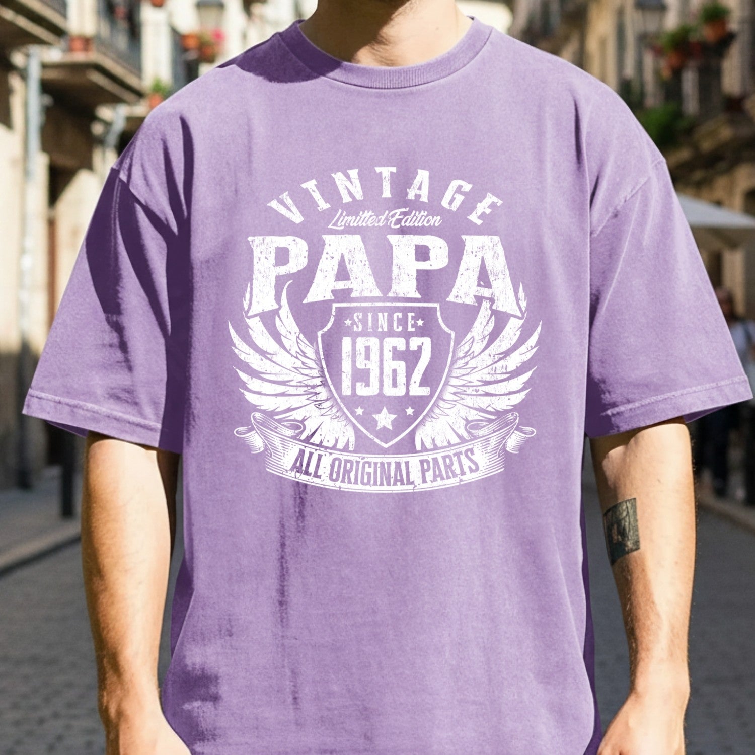 Vintage Papa 1962 T-Shirt - All Original Parts Retro Birthday Shirt for Dad Grandpa 
