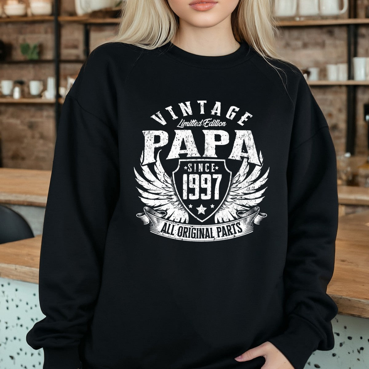 Vintage Papa 1997 T-Shirt - All Original Parts Retro Birthday Shirt for Dad Grandpa 