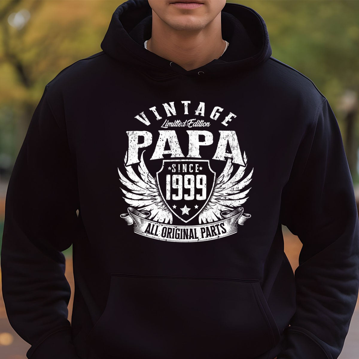 Vintage Papa 1999 T-Shirt - All Original Parts Retro Birthday Shirt for Dad Grandpa 